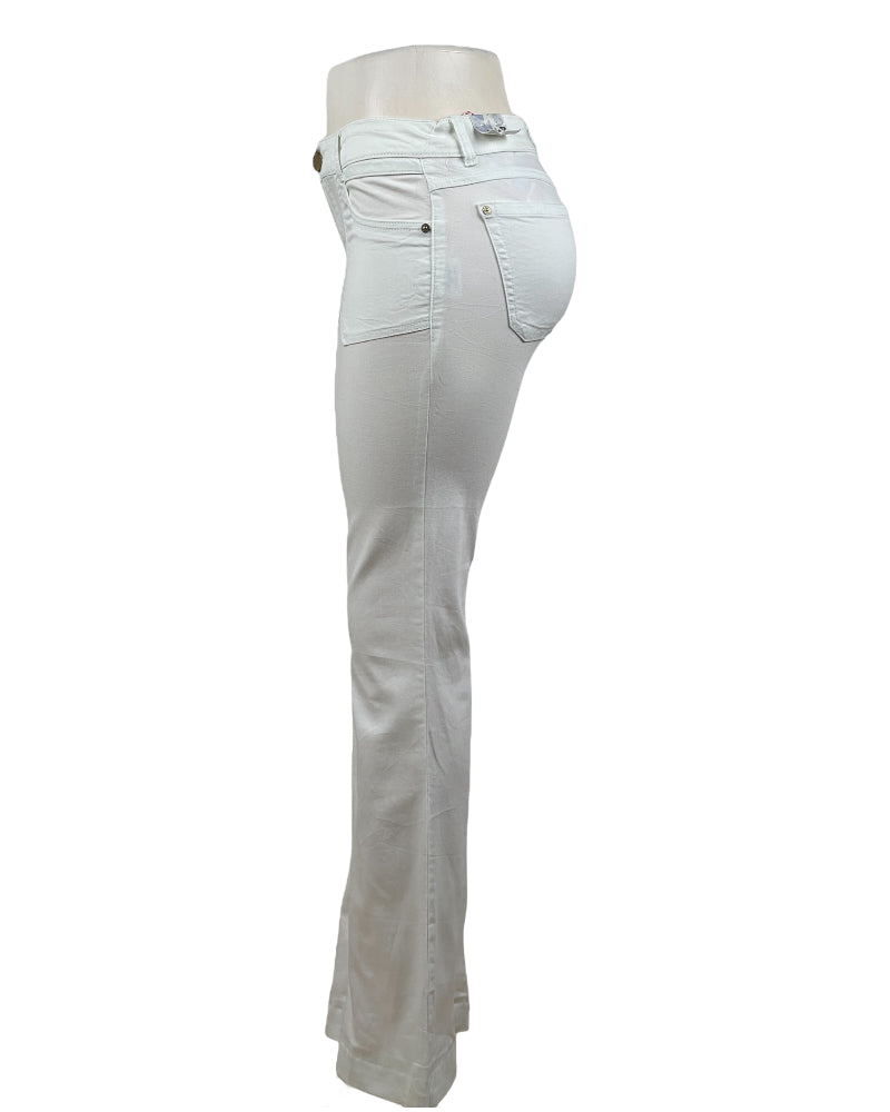 Jolt White Retro Flare Jeans (W30)