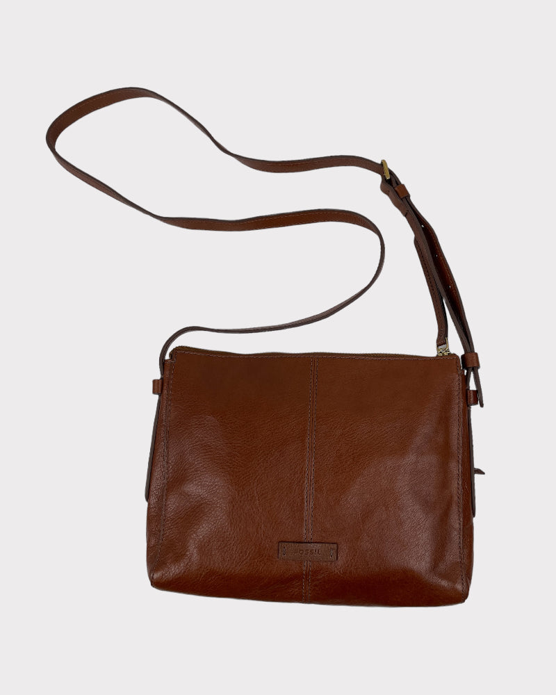 Fossil Brown Leather Crossbody Bag