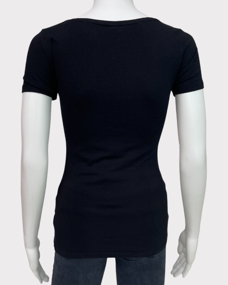 H&M Black Short-Sleeve T-Shirt (XS)