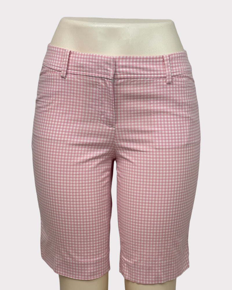 Talbots Pink And White Fashion Gingham Shorts (W30)