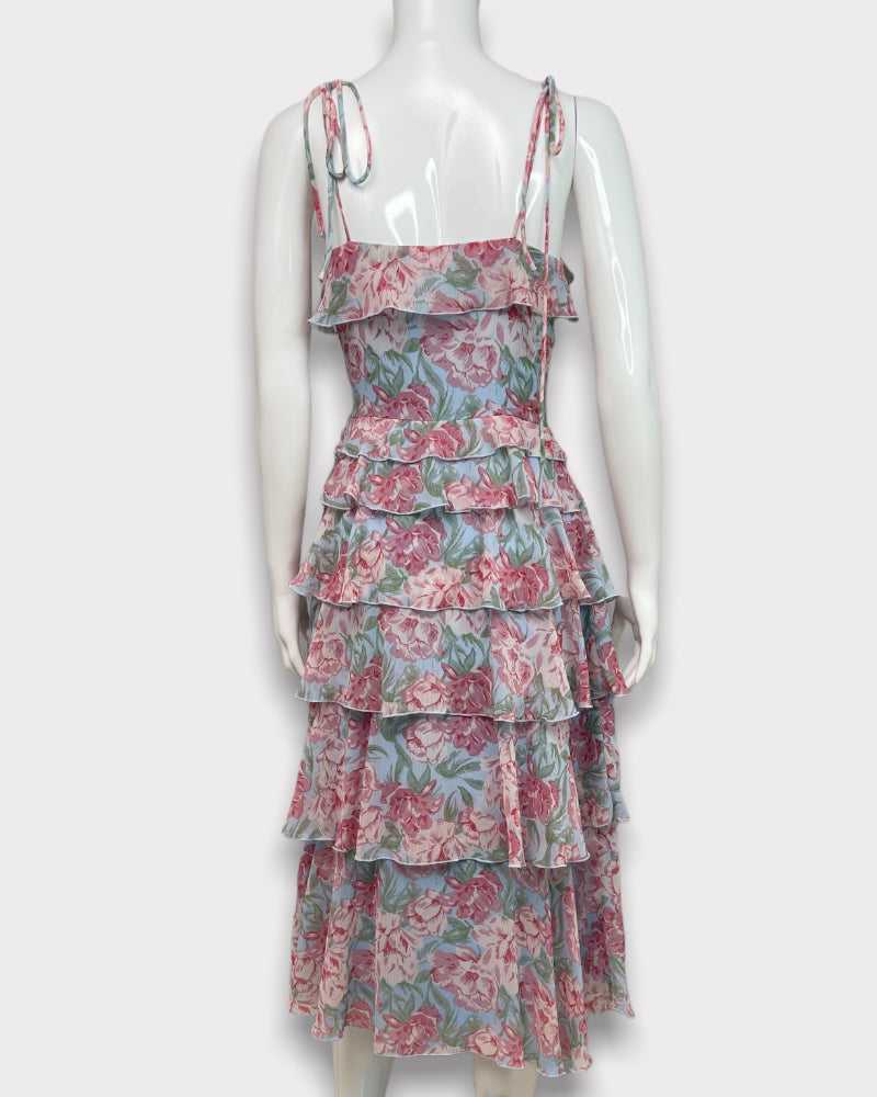 Wayf Floral Print Sleeveless Midi Dress (S)