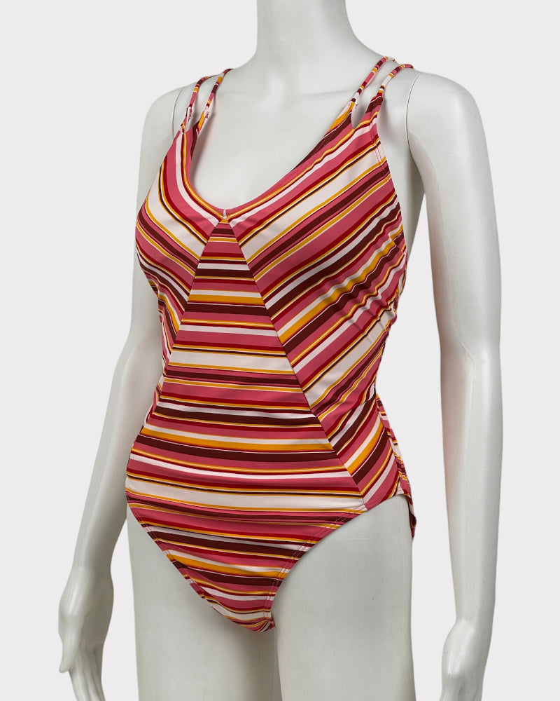 No Boundaries Striped One Piece Swimsuit (L)