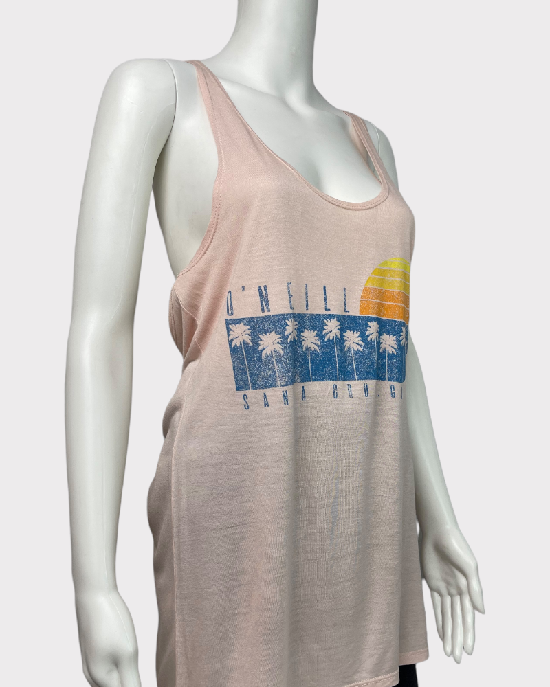 O'neill Light Peach Summer Print Tank Top (M)