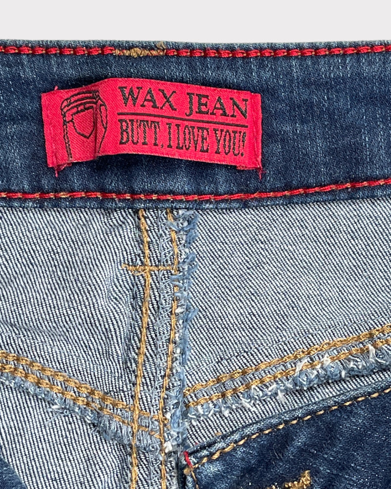 Wax Jean Dark-Wash Ripped Skinny Jeans (W30)