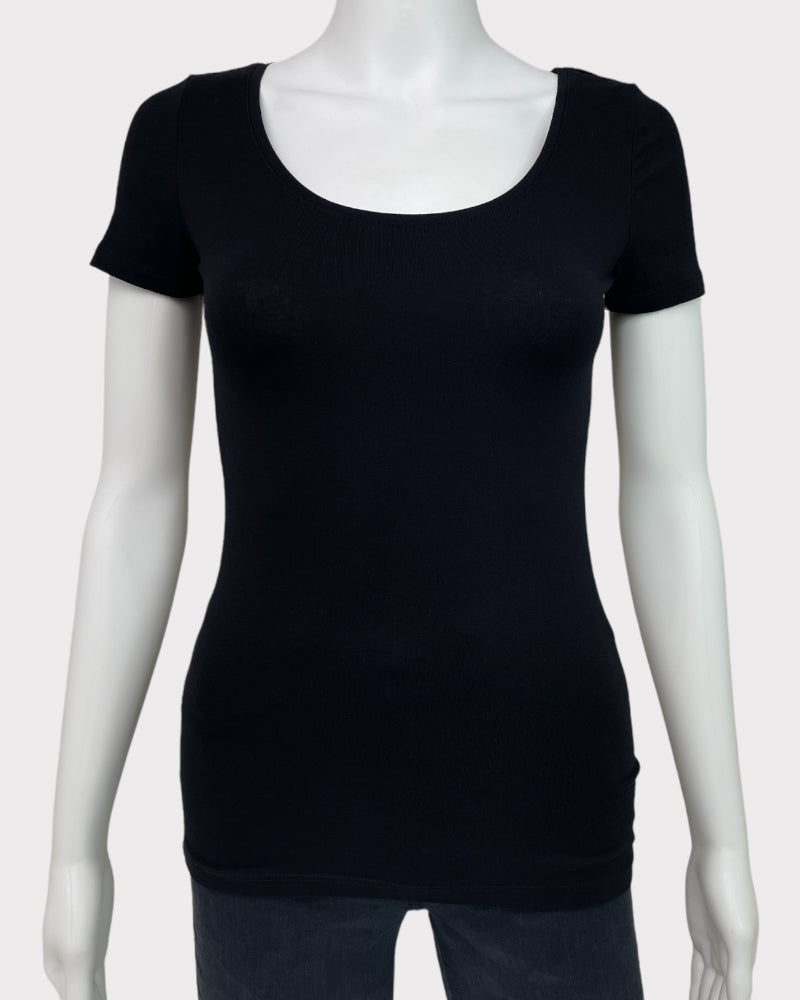 H&M Black Short-Sleeve T-Shirt (XS)