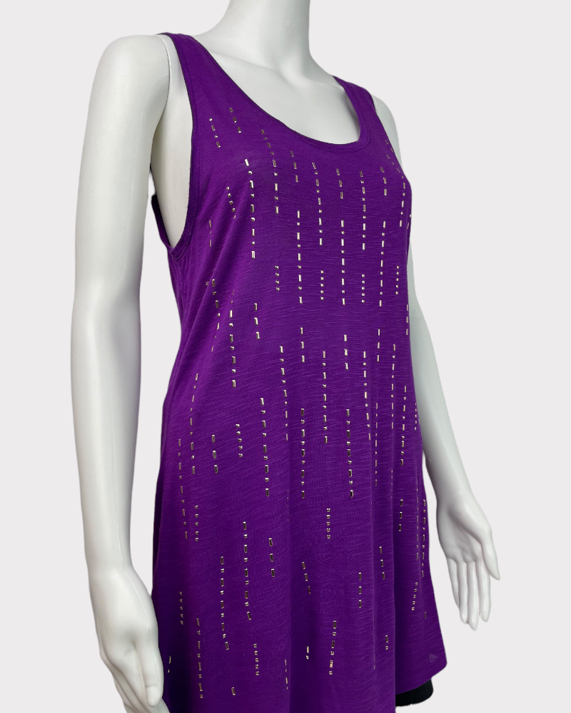 APT 9 Purple Gem Detail Tank Top (M)