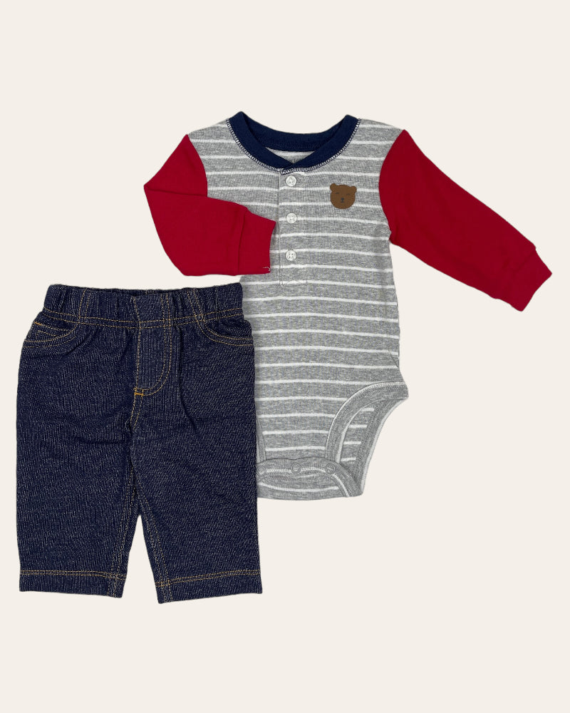 Carter's Boys 2 Piece Set - Full Sleeve Bodysuit And Pants (3M)