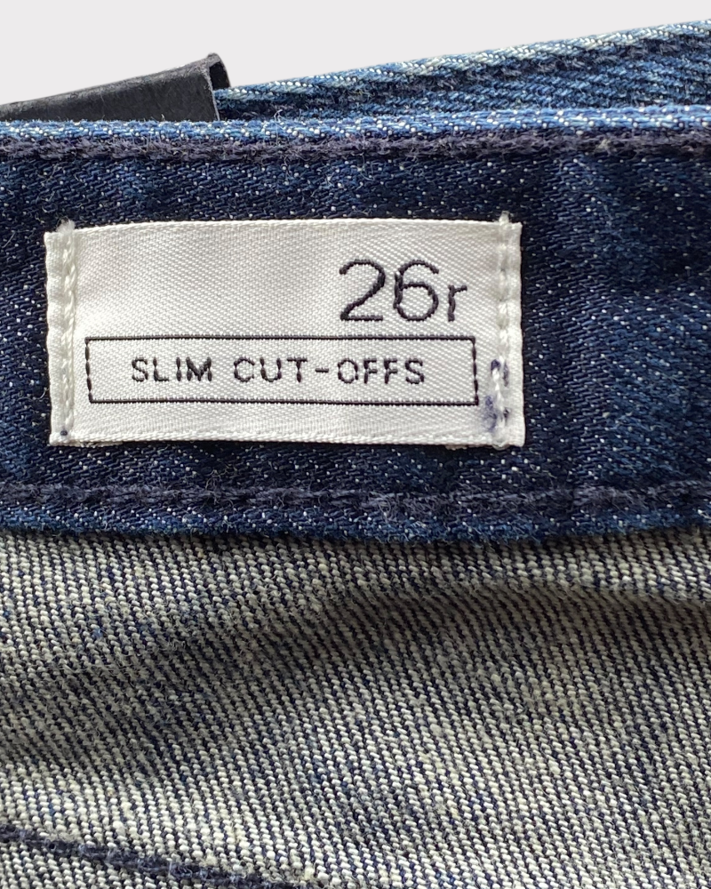 26r  SLIM CUT OFFS Navy Blue Denim Shorts