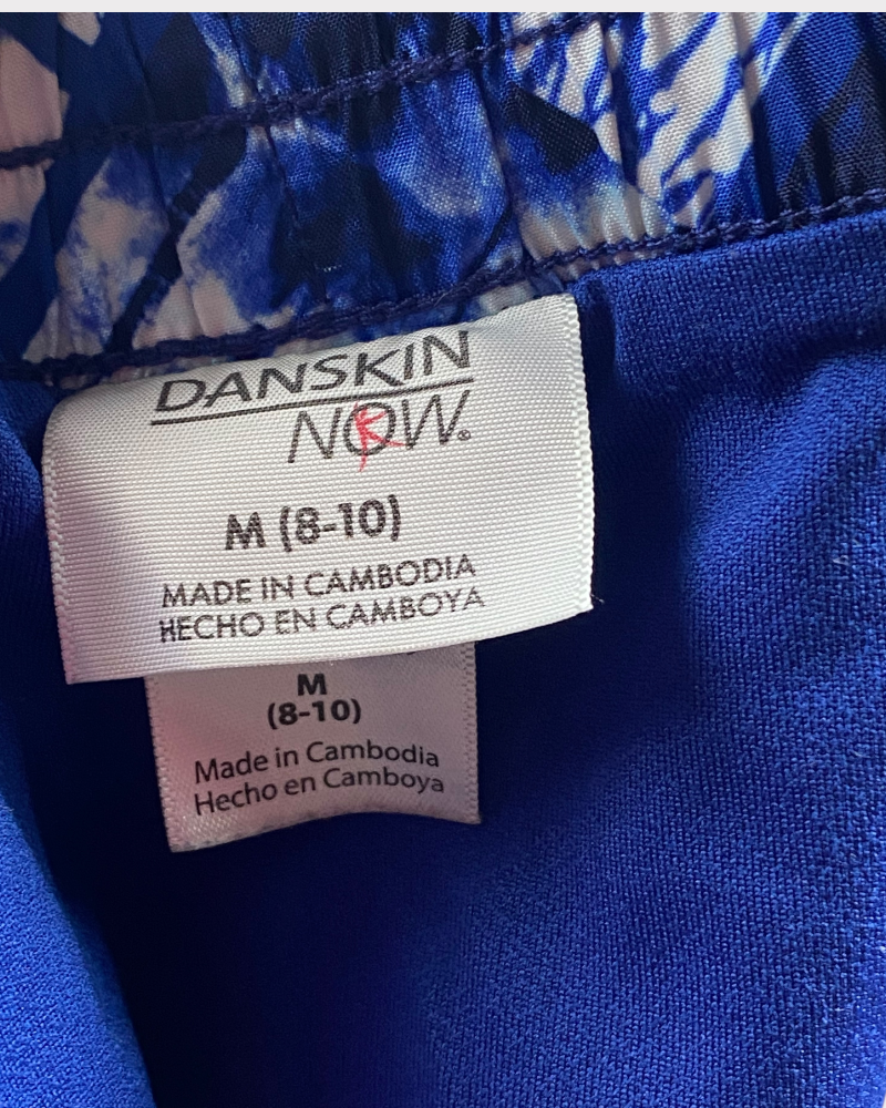 DANSKIN NOW Blue Print Shorts M(8-10)