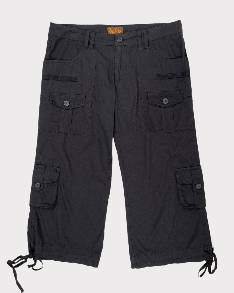 Bebop Black Cargo Capri Pants (W32)