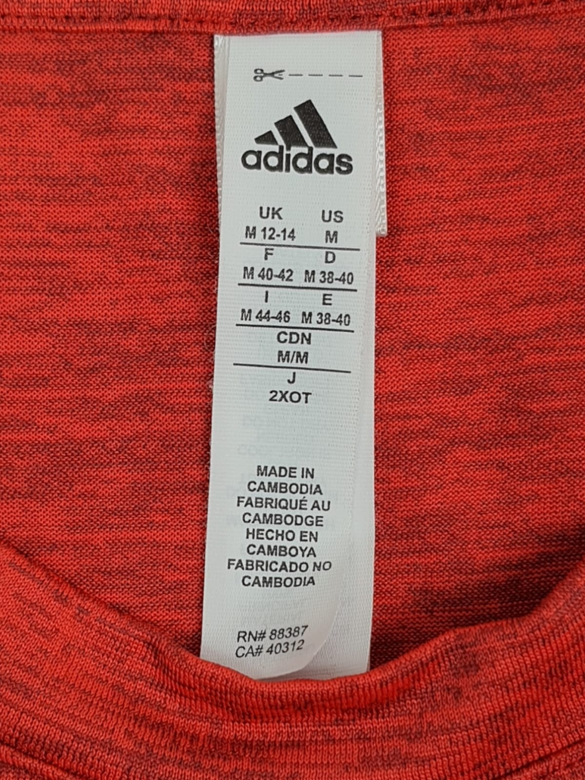 Adidas Plain Red Tank Top (M)