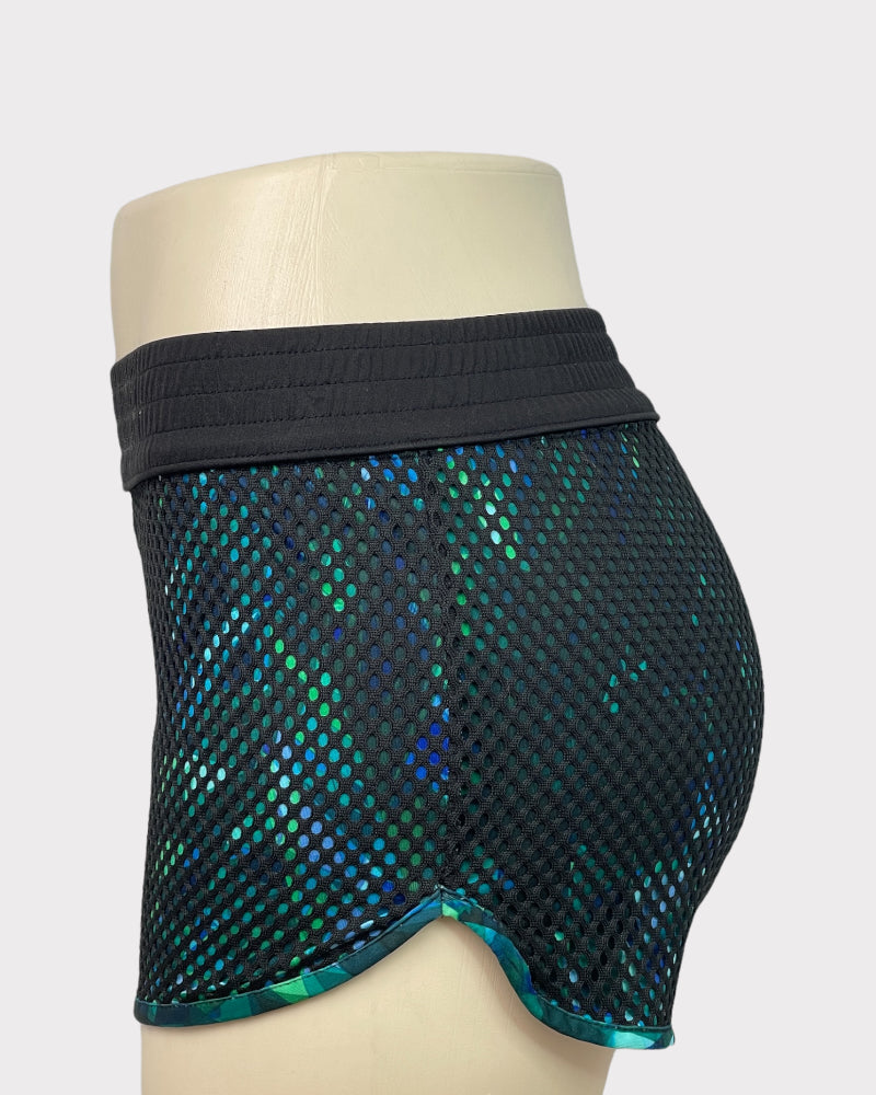 Champion Black And Blue-green Active Shorts (W26)