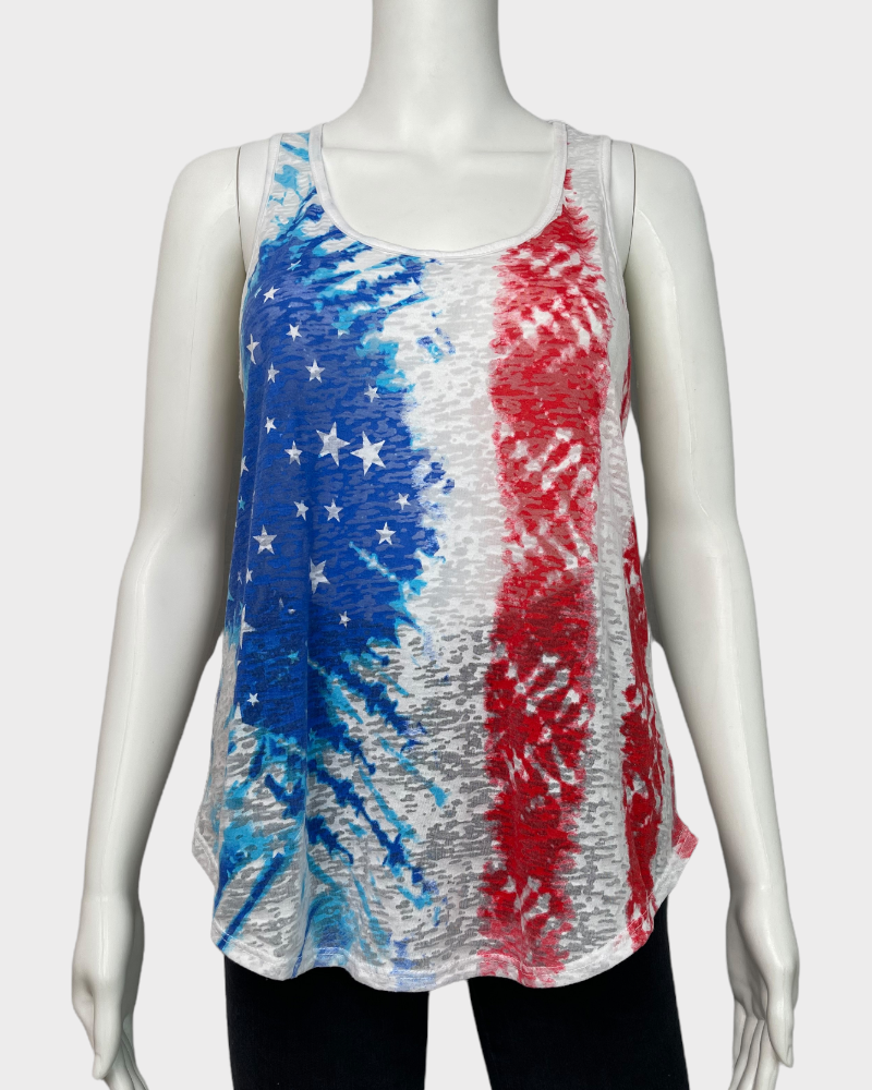 Red White and Blue American Flag Tank Top (M)