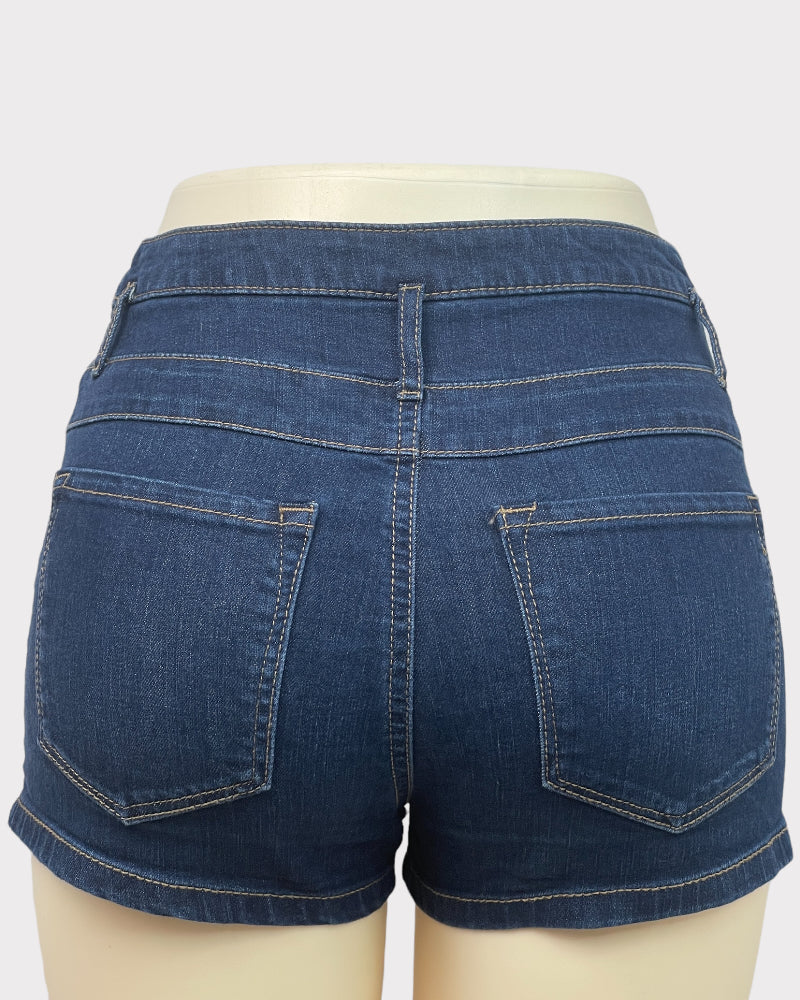 Refuge Dark-Wash Blue Fashion Denim Shorts (W27)