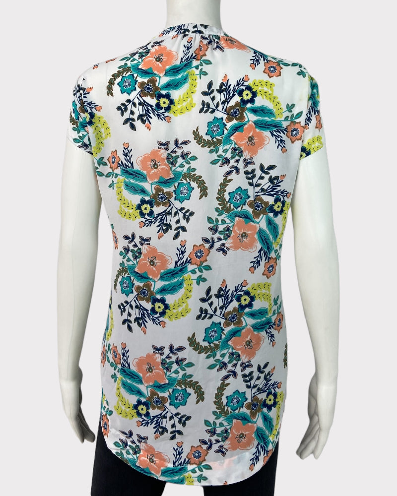 New York & Company Short-Sleeve Floral Top (M)