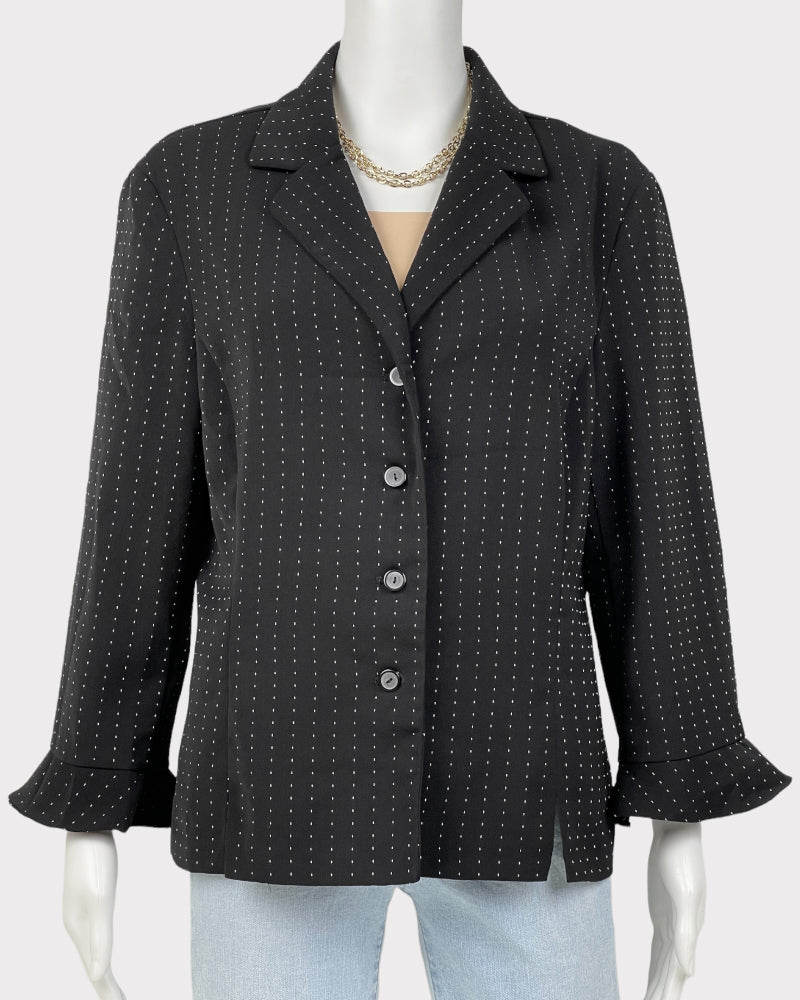 Requirements Black With White Dotted Blazer (14)