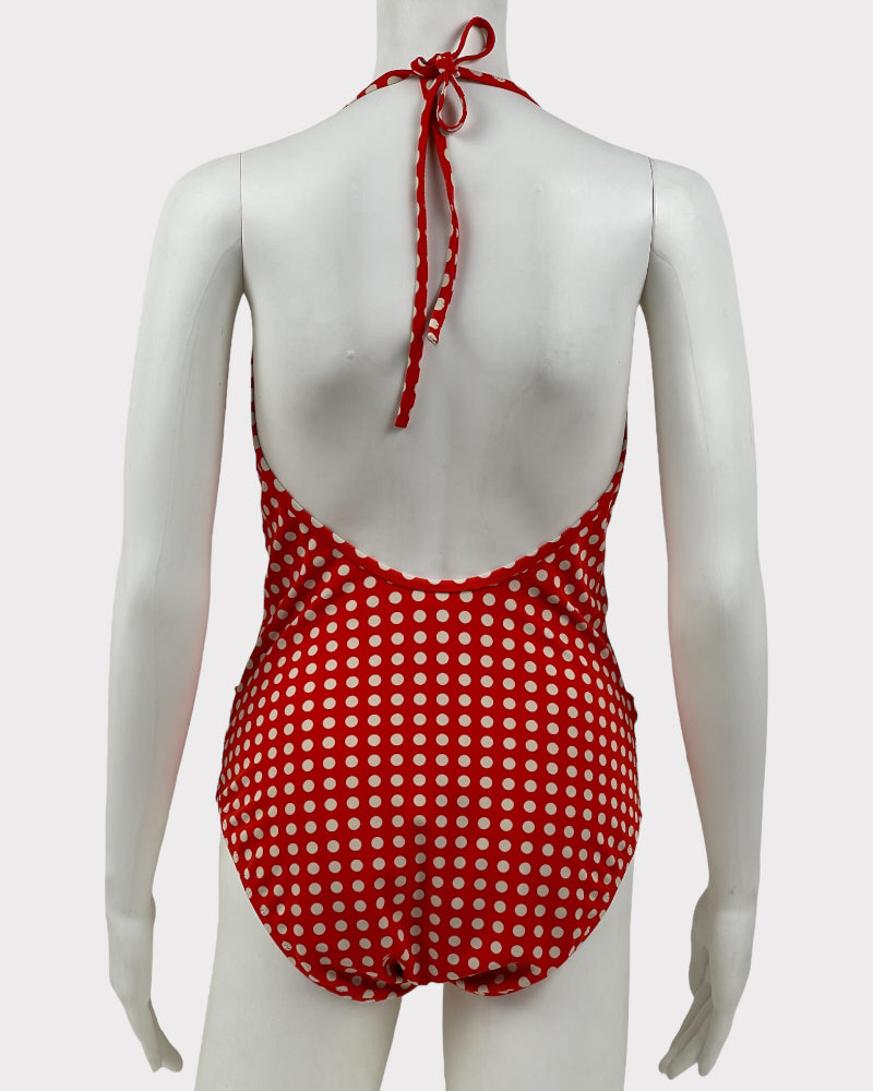 J. Crew Orange Polka Dot One Piece Swimsuit (UK 10)