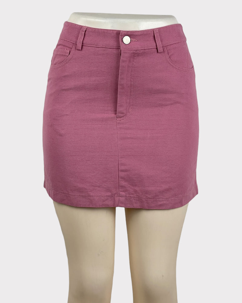 Forever21 Pink Denim Midi Skirt (W25)