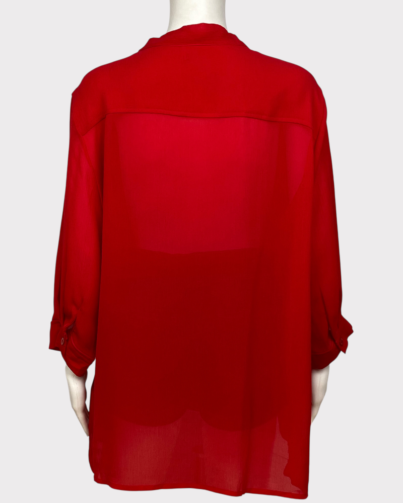 VOG Red plain long sleeves blouse (XL)