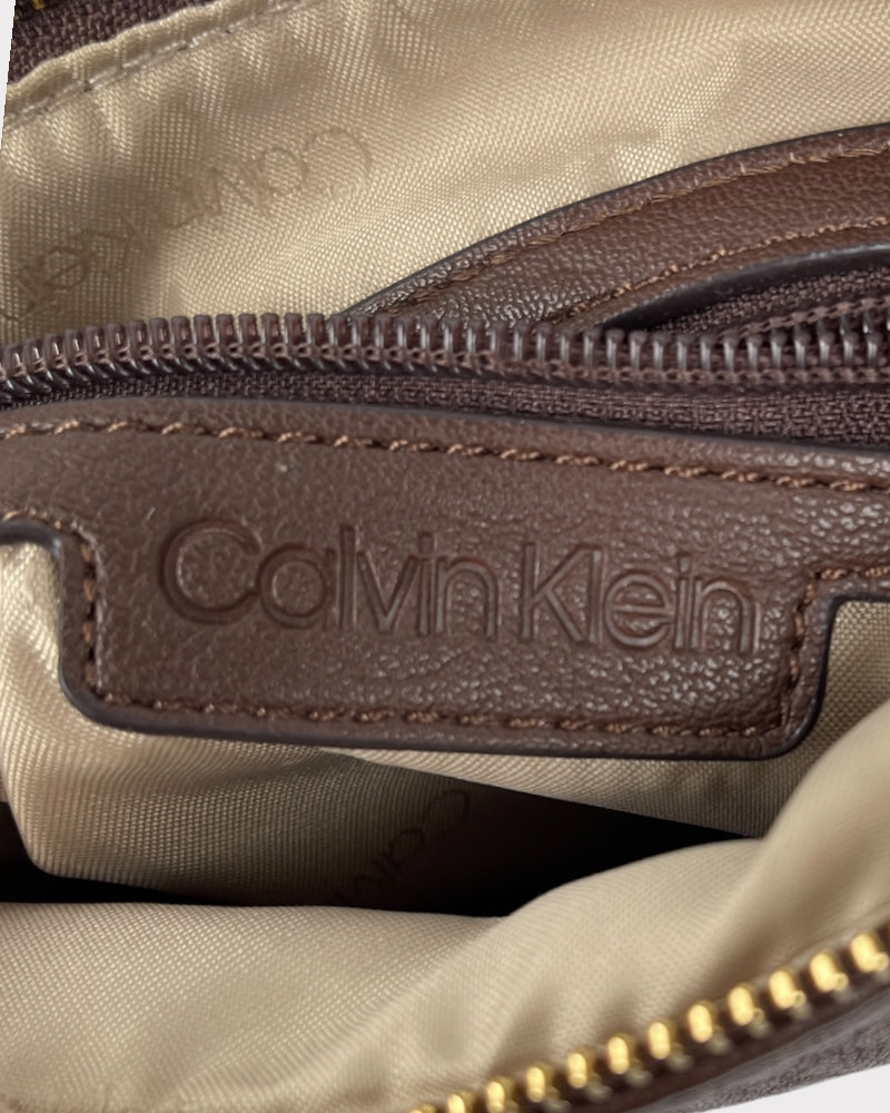 Calvin Klein Brown Leather Crossbody Bag