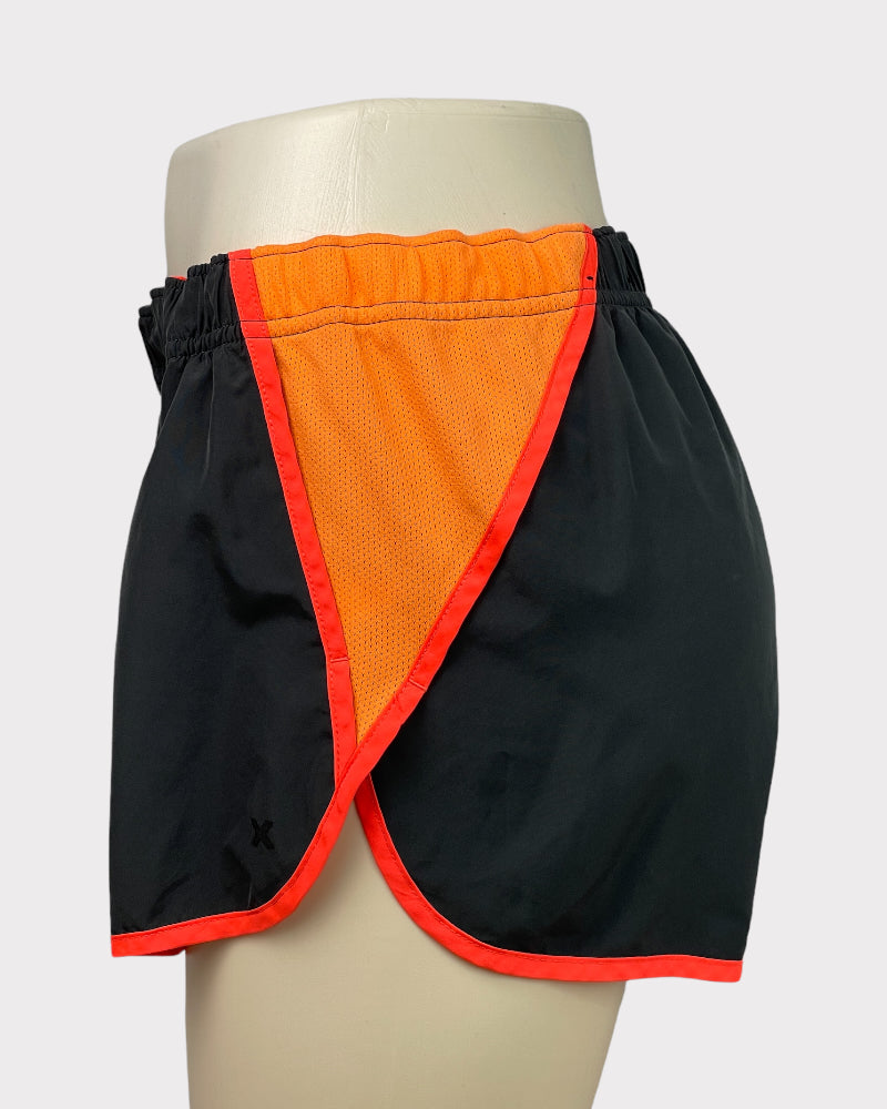 Dark Grey And Neon Orange Active Shorts (M-L)