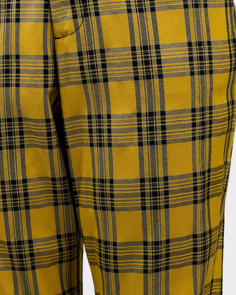 Hot Topic Yellow and Black Printed Pants With Chain (SM)