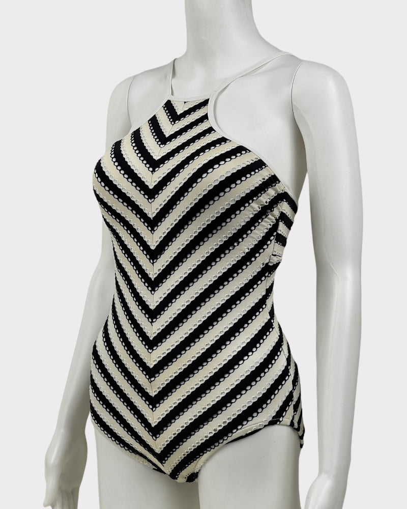 Seafolly Australia Striped High Neck Swimsuit (S)