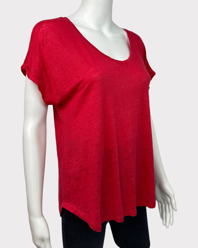 Ann Taylor Red Short-Sleeve T-Shirt (L)