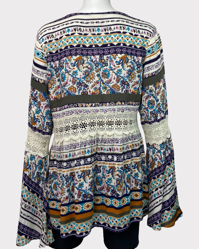 Mossimo Supply Co Long-Sleeve Printed Top (M)