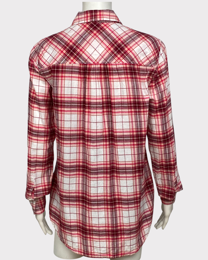 TIME and TRU checked with long sleeves blouse  ( Xs )