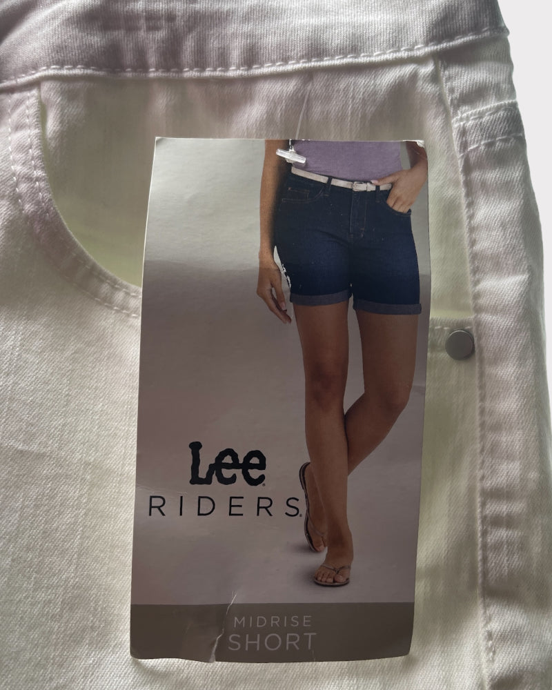 Lee Riders White Mid-Rise Denim Shorts (W36)