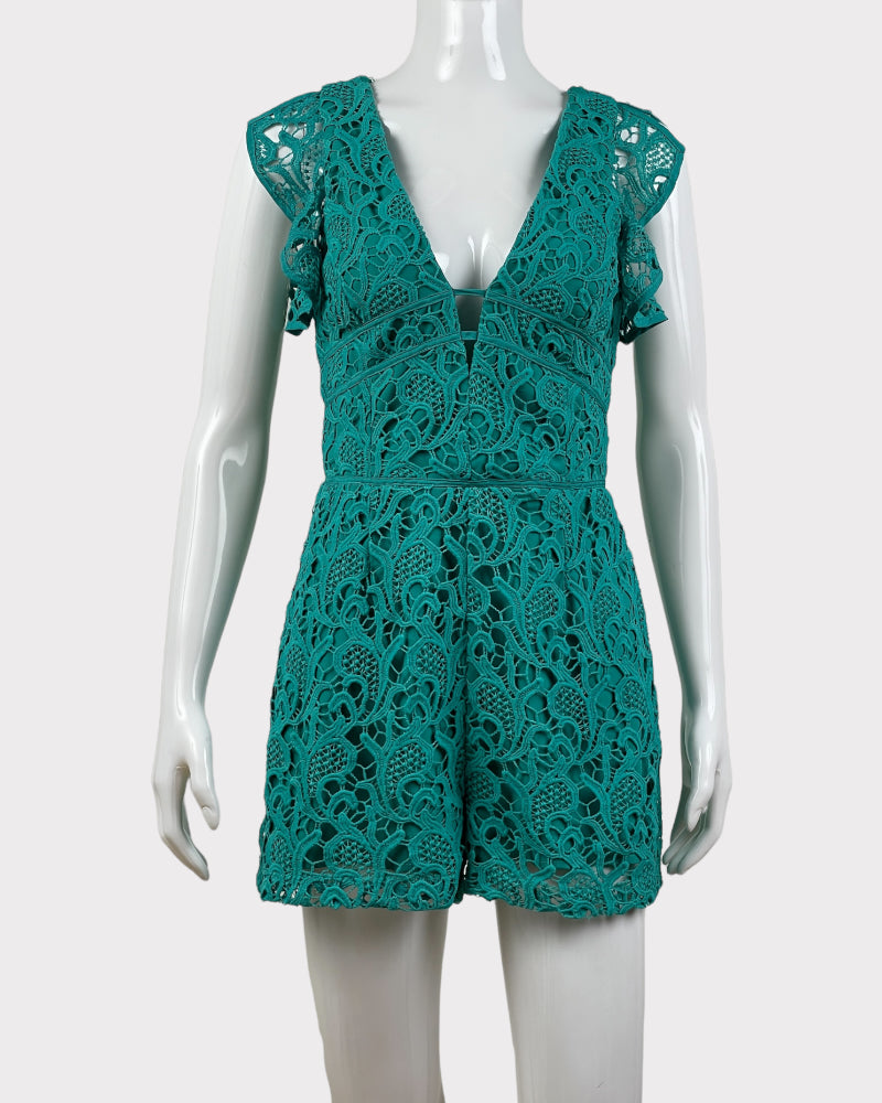 Adelyn Rae Lace Sleeveless Romper (S)