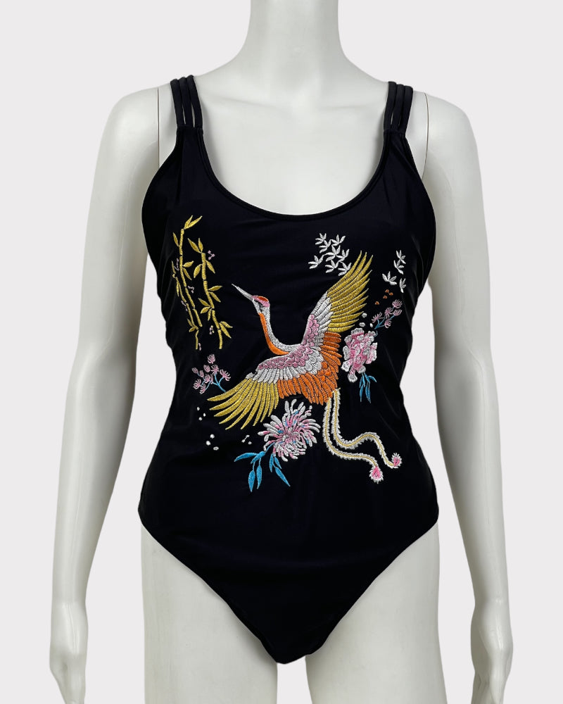 Bird Embroidery One Piece Swimsuit (M-L)