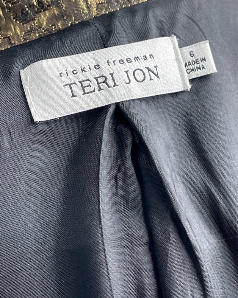 Teri Jon Gold Pattern Blazer (S)