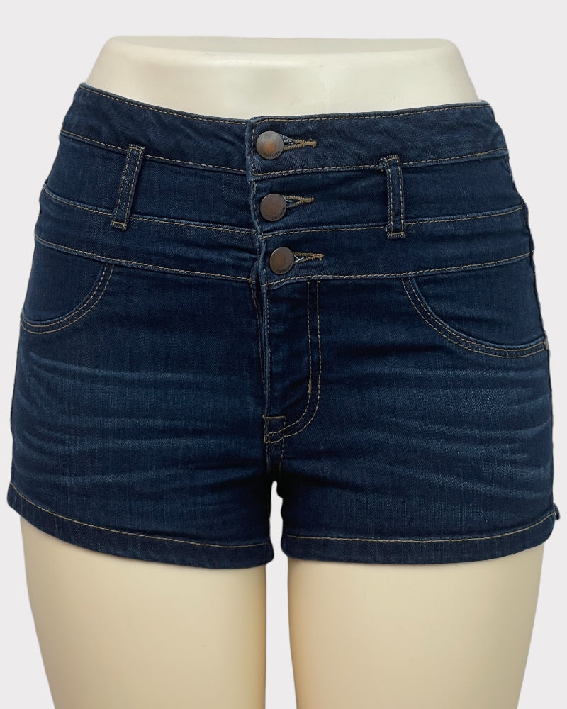 Refuge Dark-Wash Blue Fashion Denim Shorts (W27)