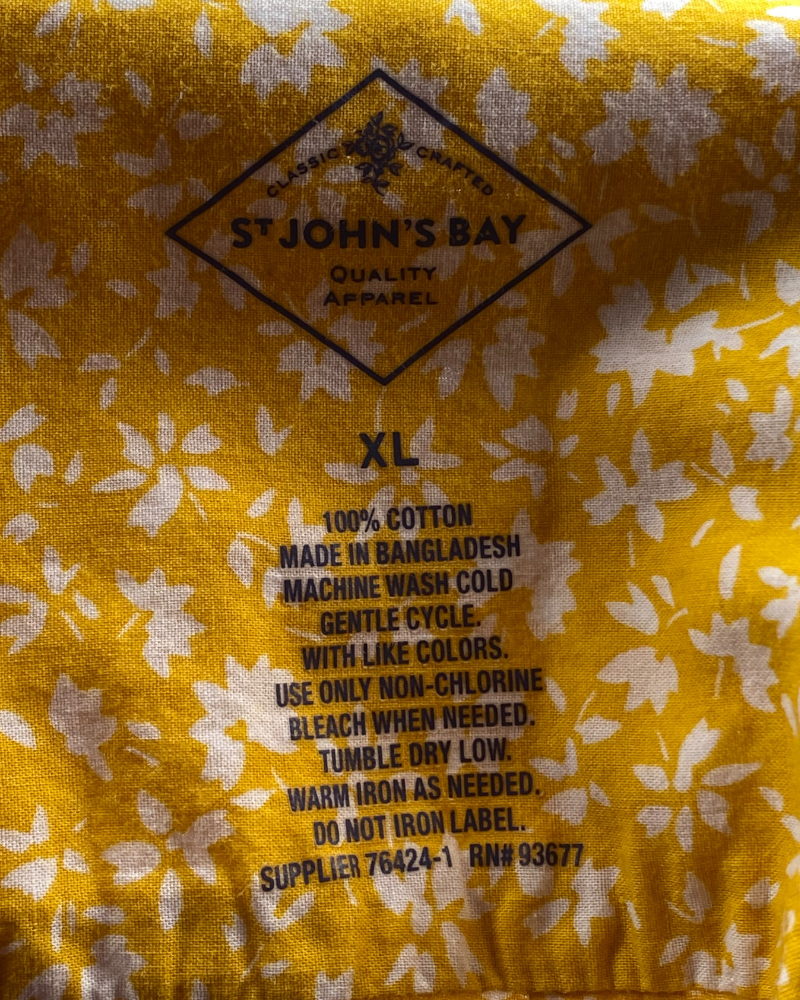 St JOHN'S BAY mustard yellow long sleeves blouse ( XL)