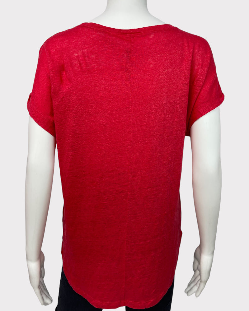 Ann Taylor Red Short-Sleeve T-Shirt (L)