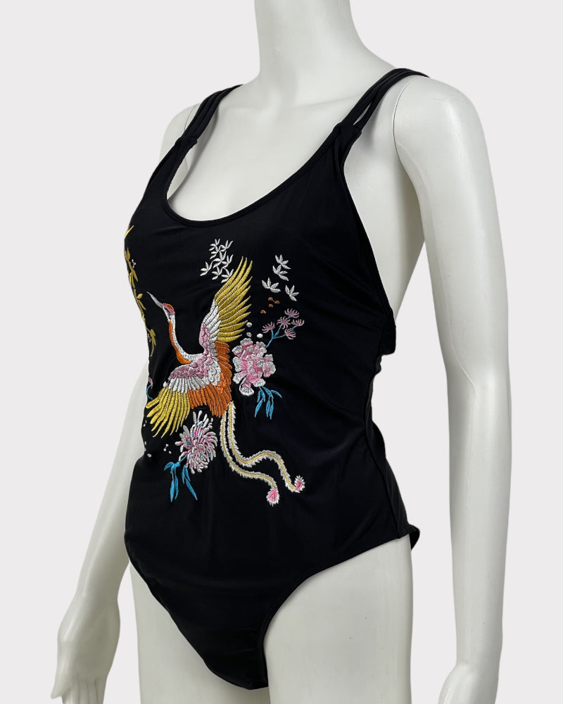 Bird Embroidery One Piece Swimsuit (M-L)