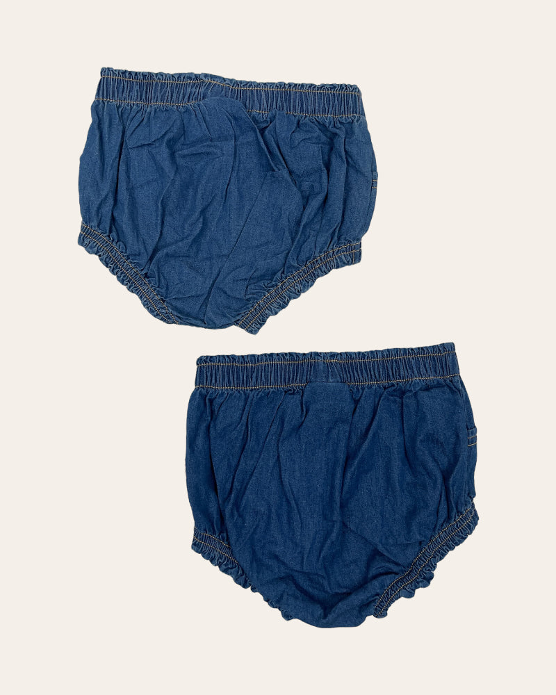 Cat & Jack Pack Of 2 - Denim Style Bloomers (12M)