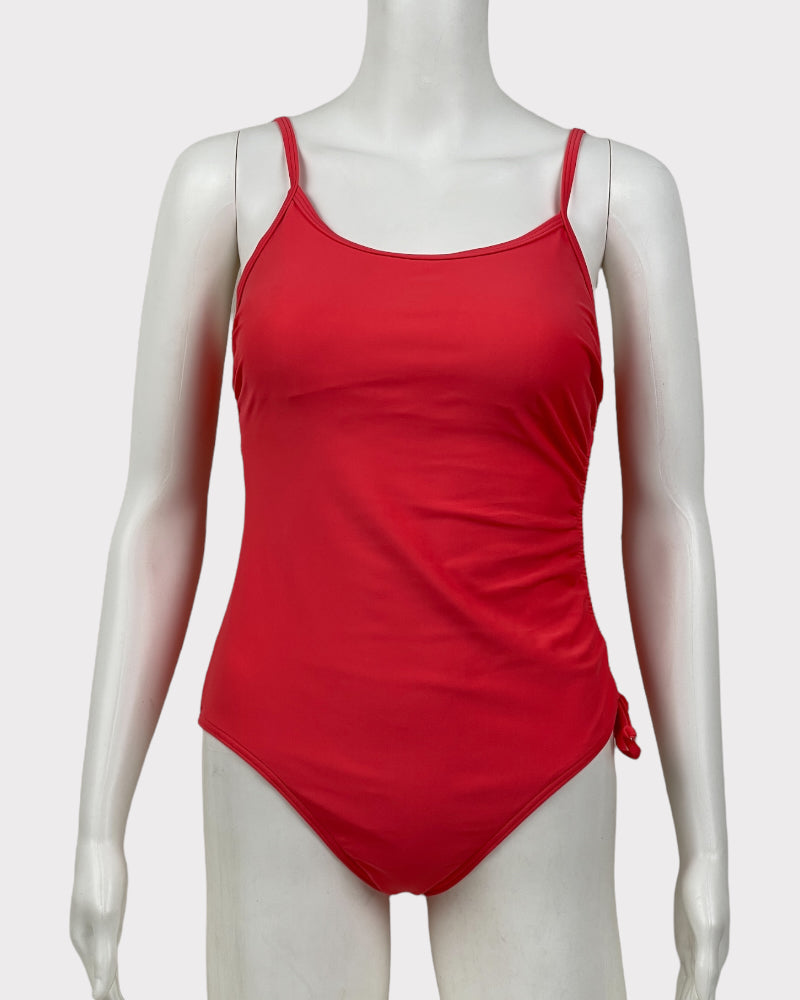 Aerie Red Crochet Detail Backless One Piece Swimsuit (M)