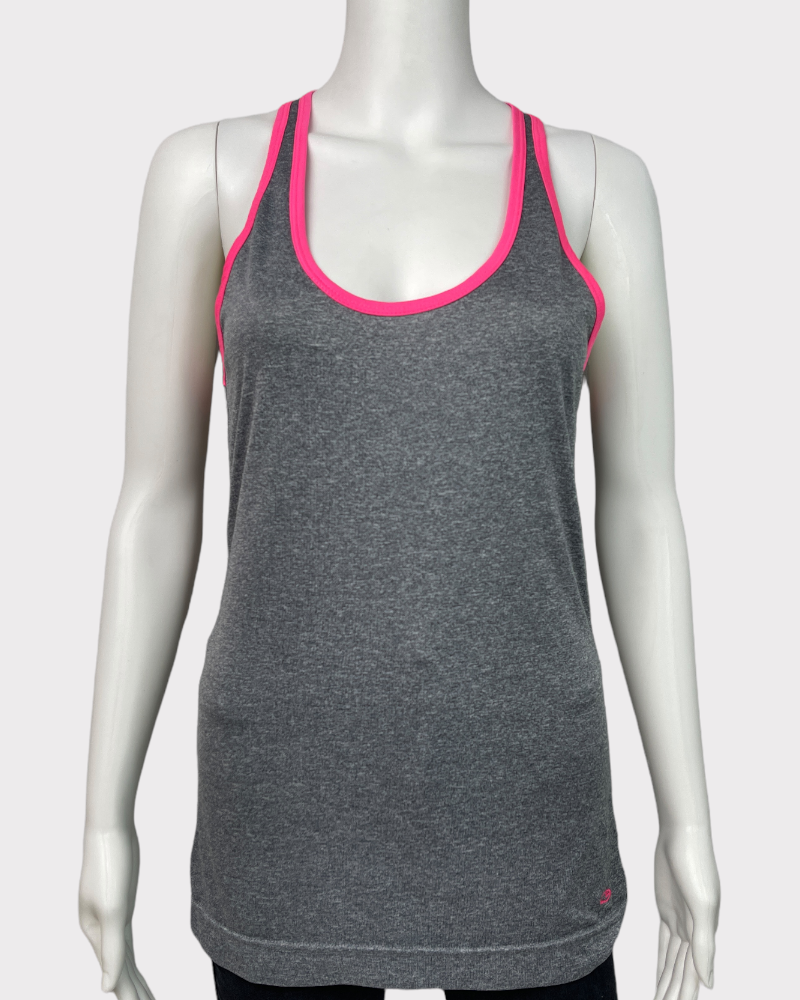 Champion Grey With Neon Pink Lining Tank Top (S)