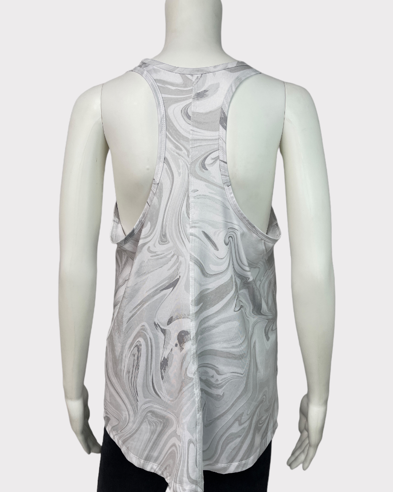 Fila White And Grey Marble Print Tank Top (L)