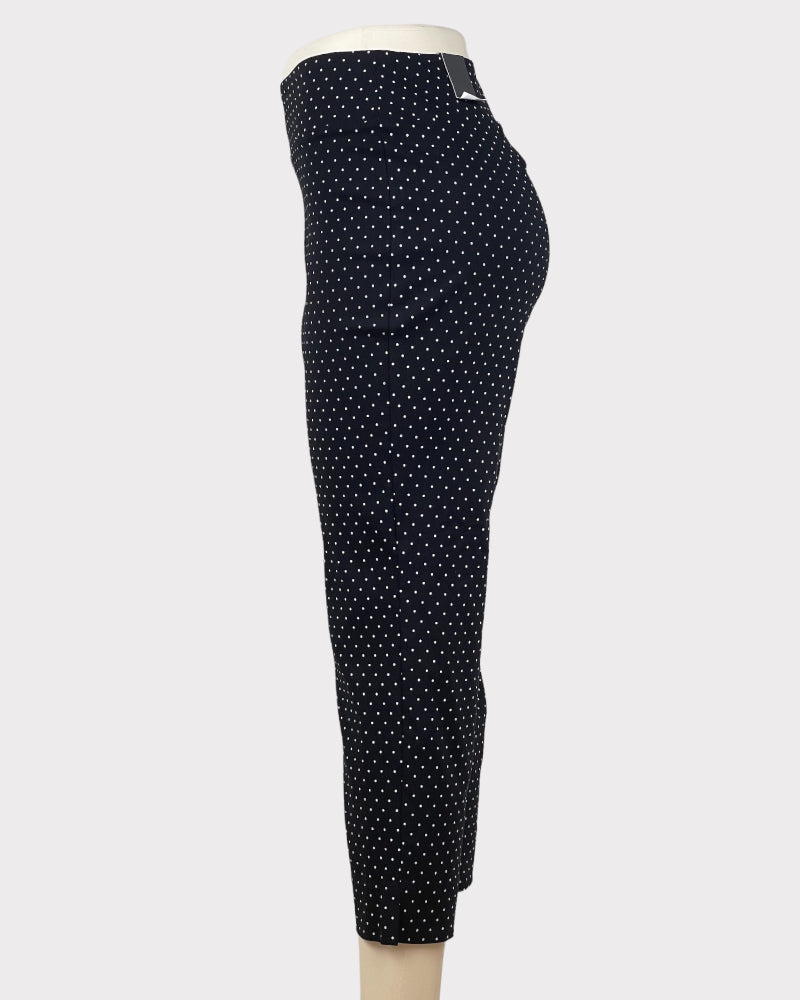 White House Black Market Black Polka Dot Crop Pants (W32)