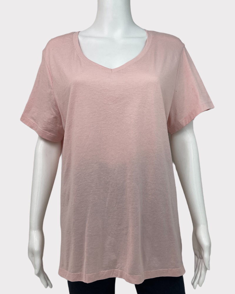 Time And Tru Light Pink Short-Sleeve T-Shirt (XL)