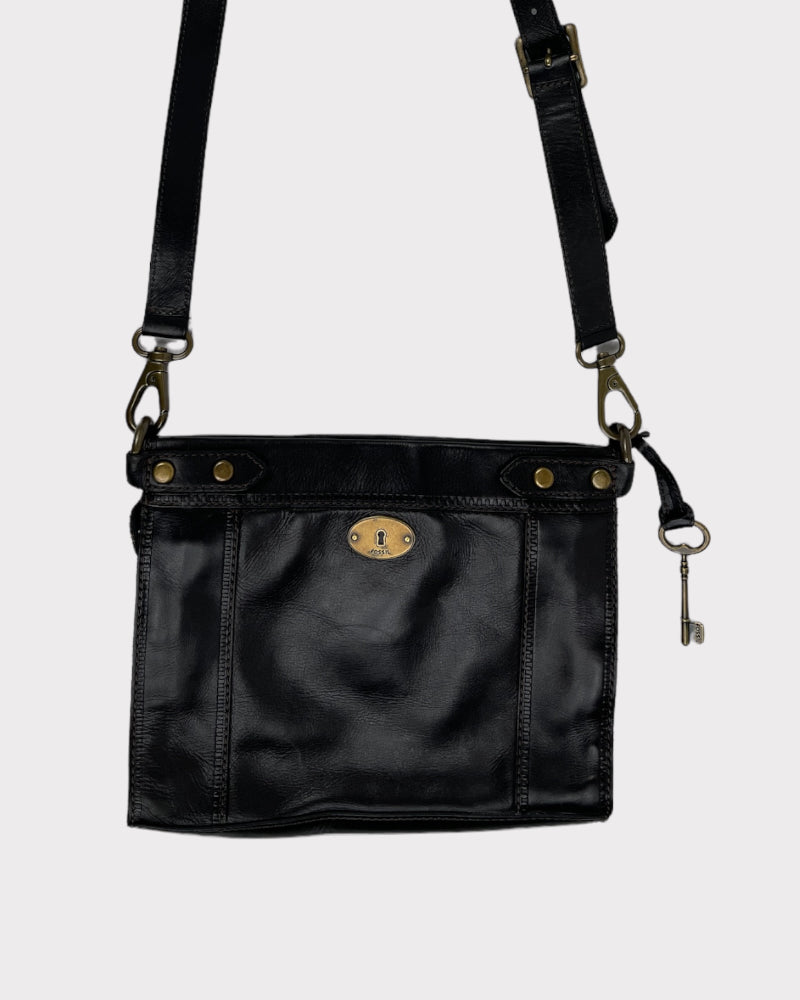 Fossil Black Leather Crossbody Bag