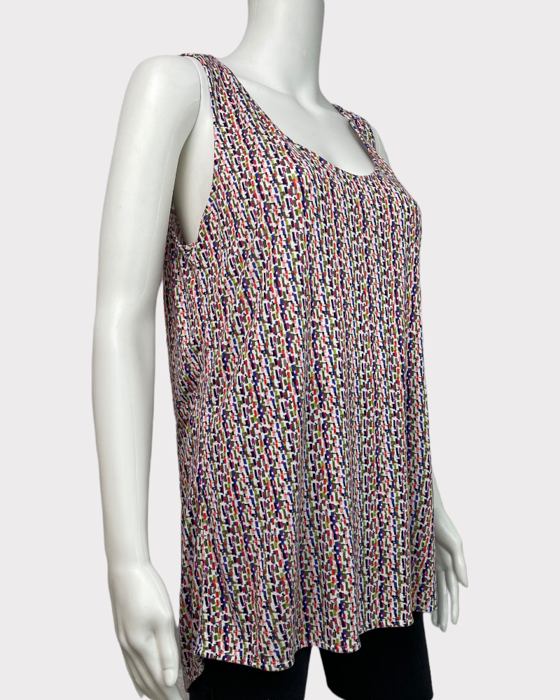 Liz Claiborne Multi-Colored All Over Print Tank Top (M)