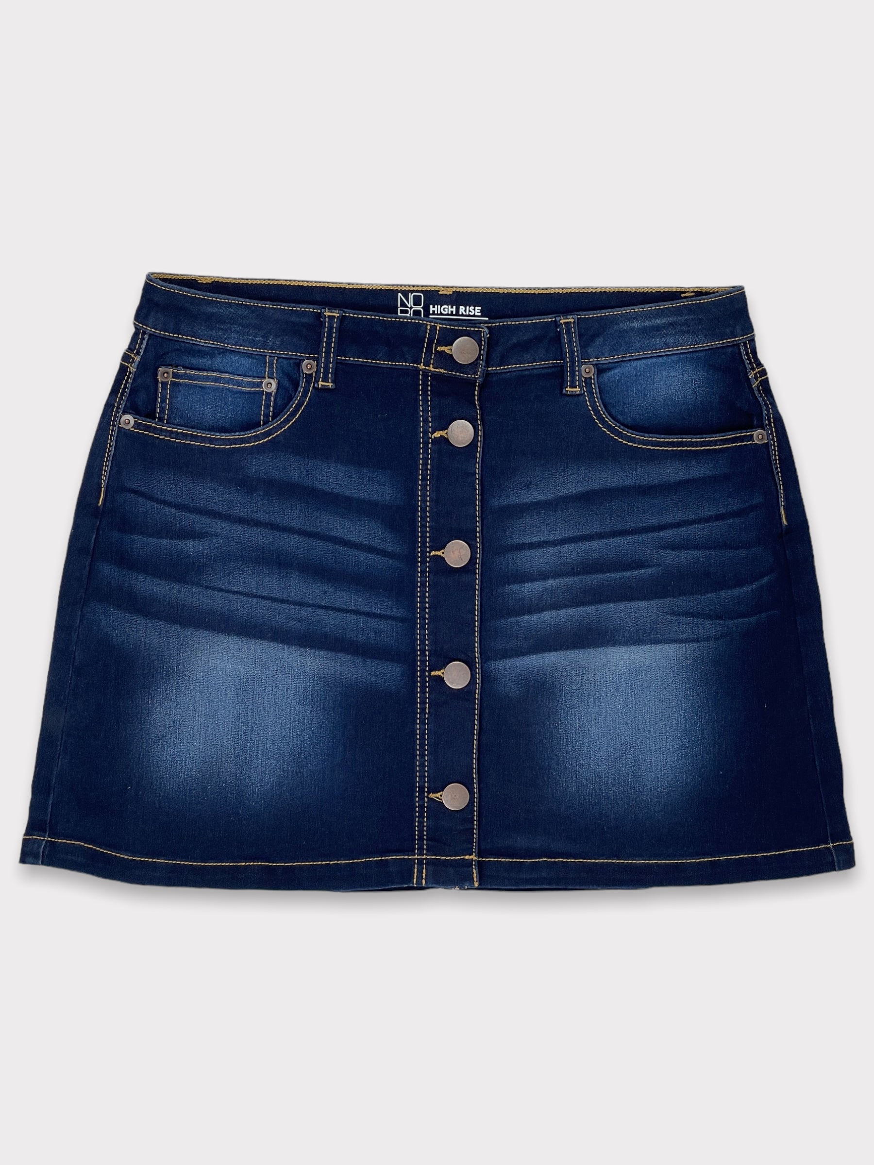 No Boundaries Dark-wash blue High-rise Denim Mini Skirt (W33)