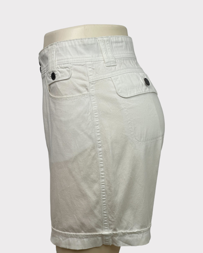 Lee White Comfort Waistband Denim Shorts (W31)