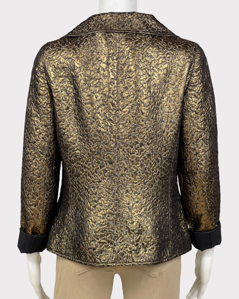 Teri Jon Gold Pattern Blazer (S)