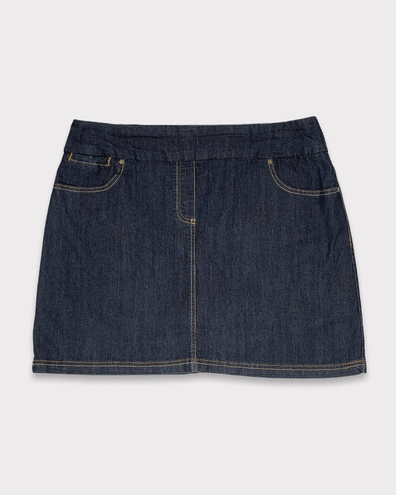 Reitmans Jeans Dark-wash Blue Denim Mini Skirt (W34)